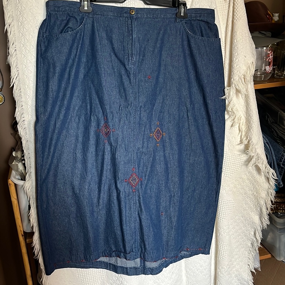 😄plus size denim jean skirt